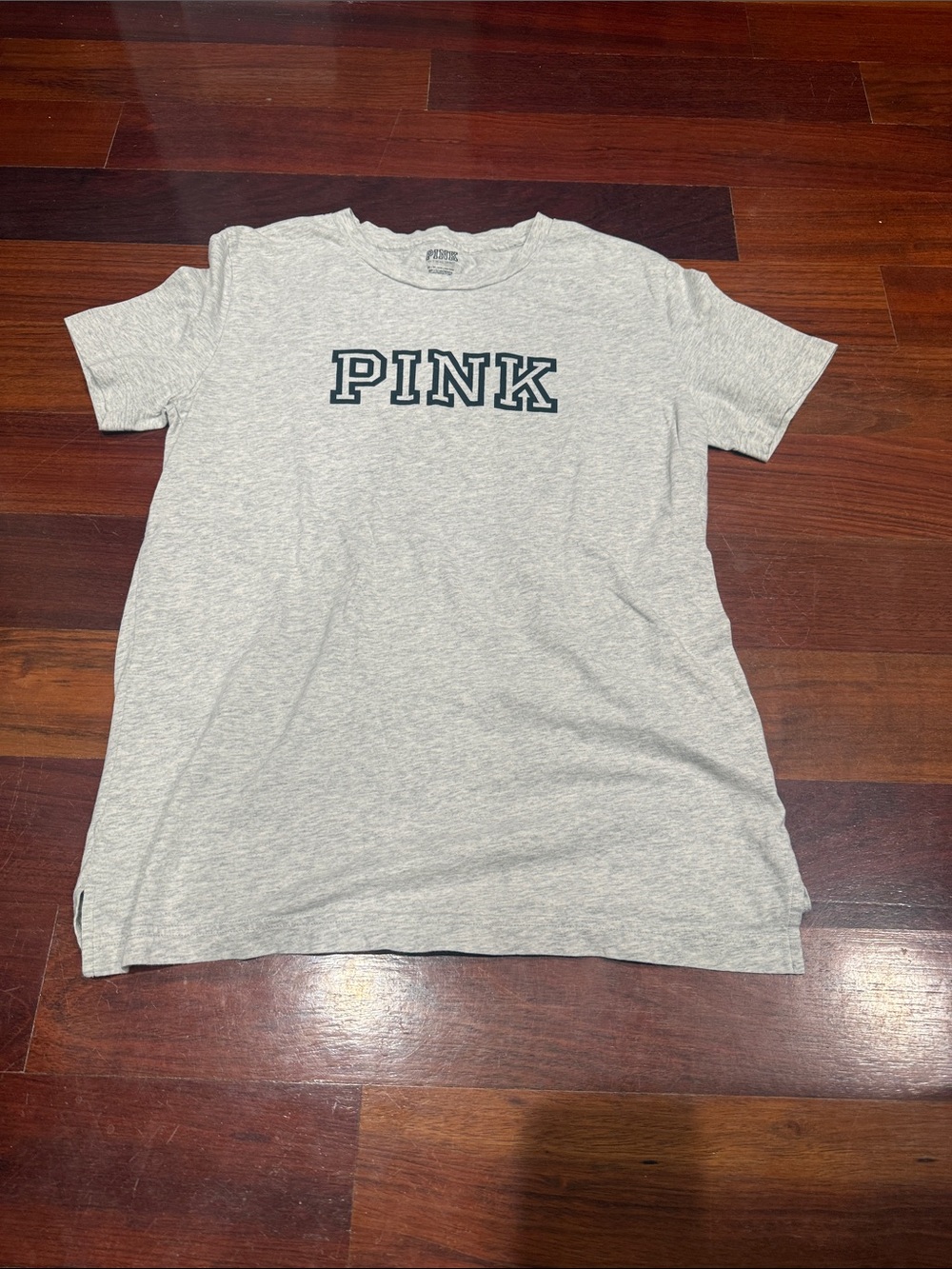 PINK Victoria's Secret Heather Gray Logo Tee